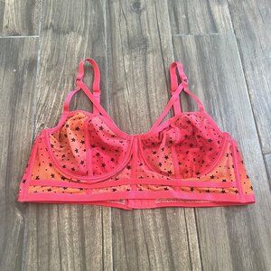 Torrid Ombre Star Mesh Strappy Underwire Bralette Sz 1 Or 14/16